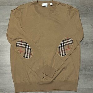 Burberry Sweater with Plaid Elbow Patches
